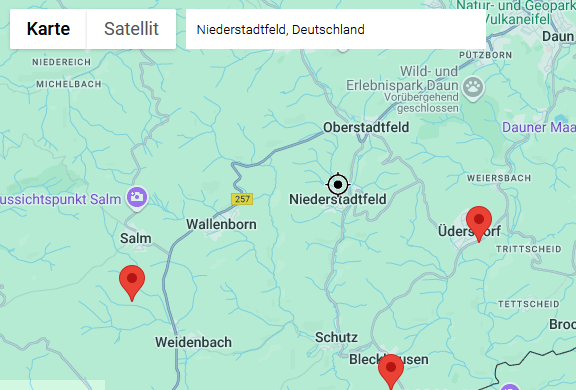 Grüngutstellen rund um Niederstadtfeld