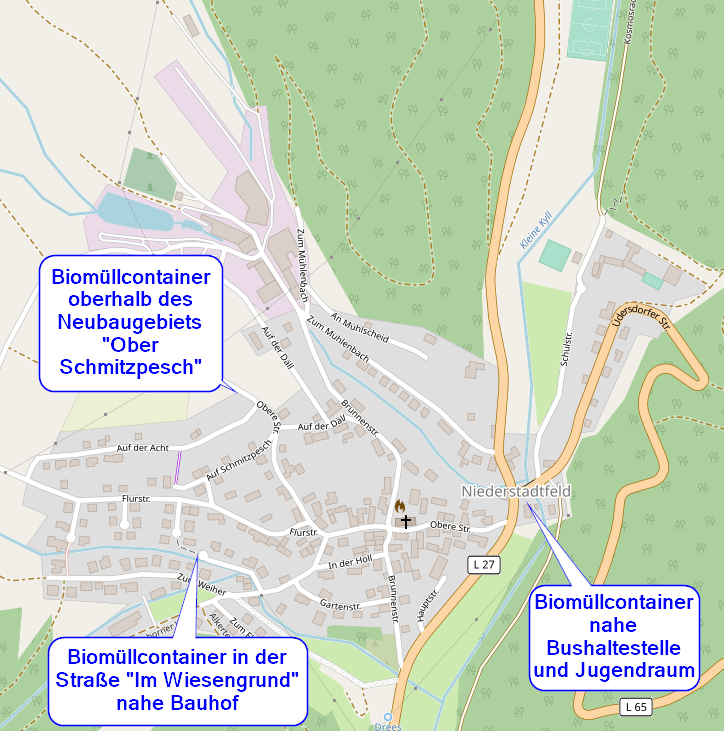 Biomüllcontainer in Niederstadtfeld