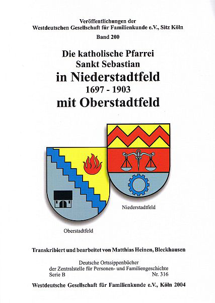 Familienbuch für die Pfarrei Niederstadtfeld