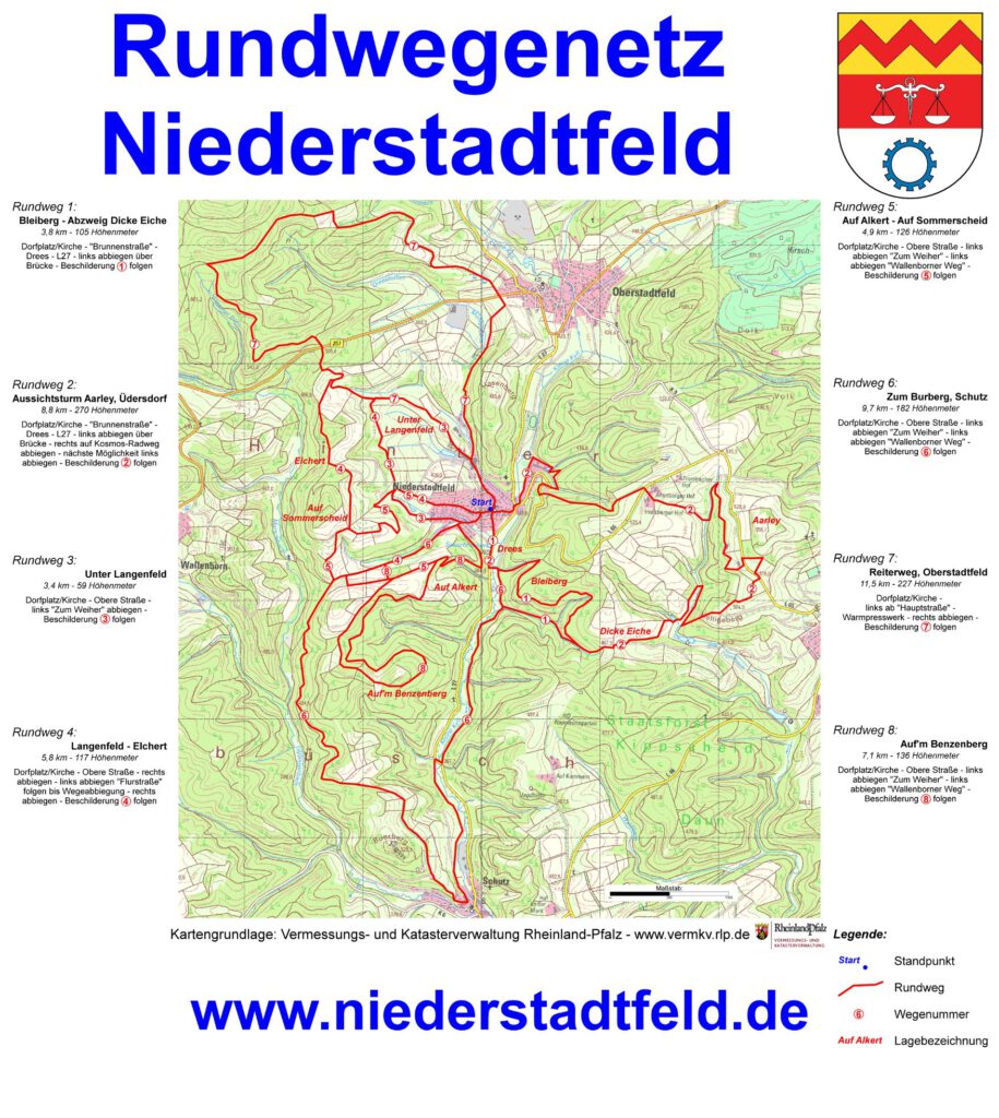 Wanderkarte Niederstadtfeld