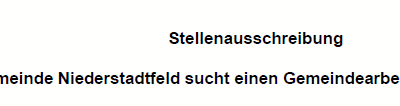 Stellenausschreibung Gemeindearbeiter
